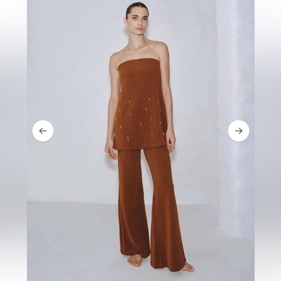 Baobab Collection Brown Strapless Jumpsuit - Picture 1 of 8
